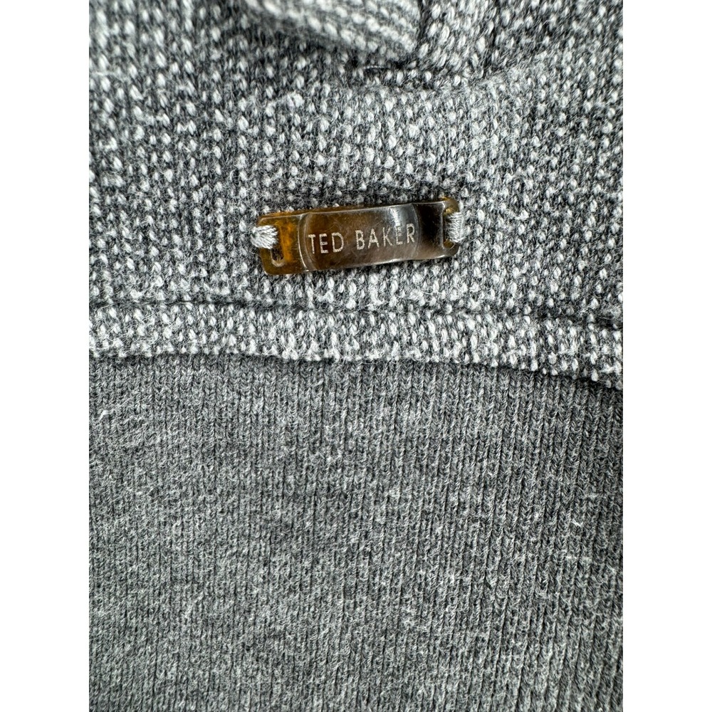 Ted Baker Berden Cardigan Men 3 Grey Shawl Collar Button Knit TA4M GB85 - Picture 3 of 9